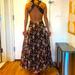 Zara Dresses | Beautiful Elegant Maxi Floral Dress | Color: Black/Pink | Size: S