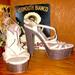 Jessica Simpson Shoes | Jessica Simpson Cizal Chunky Heel Platform Wedges | Color: Cream/Gray | Size: 9