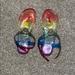 Michael Kors Shoes | Kids Size 4 Michael Kors Rainbow Jelly Flipflops | Color: Black | Size: 4bb