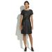 Madewell Dresses | Madewell Black Fitted Brocade Cap Sleeve Dress | Color: Black | Size: 4