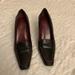 Coach Shoes | Coach Camellia Heeled Loafer Sz 6.5b Black/Burgundy -P | Color: Black | Size: 6.5