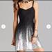 Free People Dresses | Free People Black Silver Lace Ombre Foil Dress Xs | Color: Black/Silver | Size: Xs