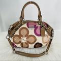 Coach Bags | Coach Madison Clover Signature Sophia Satchel 15946 | Color: Cream/Purple | Size: Os