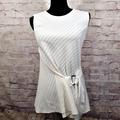 Zara Tops | New! Zara Sleeveless Knit Top With Side Tie Sz Med | Color: Cream | Size: M