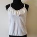 American Eagle Outfitters Tops | American Eagle Lace Up Back White Ruffle Tank Top Shirt | Color: White | Size: M