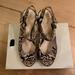 Coach Shoes | Coach Leather Snake Embossed Sandals Size 8.5 | Color: Cream | Size: 8.5