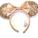 Disney Accessories | 2017 Disney Parks Rose Gold Sequin Minnie Ear Headband | Color: Gold/Pink | Size: Os