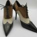 Gucci Shoes | Gucci Multicolor Leather Gia Pointy Wingtip Lace-Up Oxford Heels Sz 38 | Color: Black/Brown | Size: 38