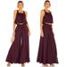 Free People Pants & Jumpsuits | Free People Wine Purple Lainey Wide Leg Linen Pants M New | Color: Purple | Size: M