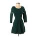 Jessica Simpson Casual Dress - Mini: Teal Solid Dresses - Used - Size Small