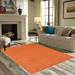 Orange 96 x 96 x 0.4 in Area Rug - Eider & Ivory™ Ambiant Broadway Collection Solid Color Area Rugs Polyester | 96 H x 96 W x 0.4 D in | Wayfair