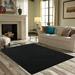 Black 84 x 84 x 0.4 in Area Rug - Eider & Ivory™ Ambiant Broadway Collection Solid Color Area Rugs Polyester | 84 H x 84 W x 0.4 D in | Wayfair