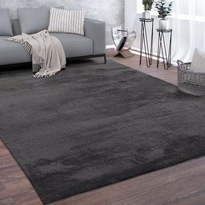 Teppich, Kurzflor-Teppich Für Wohnzimmer, Super Soft, Weich, Waschbar, In Dunkel Grau 200x280 cm