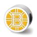 925 Sterling Silver Rhodium-plated LogoArt Boston Bruins B Enameled Bead; for Adults and Teens; for Women and Men