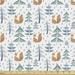 Nature Fabric by the Yard Folk Ornate Squirrel and Abstract Design Trees Theme Illustration Decorative Upholstery Fabric for Chairs & Home Accents 3 Yards Multicolor by Ambesonne