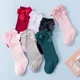 Chaussettes longues en dentelle de coton doux pour bébés filles nouveau-né tout-petits enfants