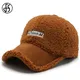 Casquettes de baseball en laine d'agneau pour hommes et femmes chapeaux chauds Snapback chapeau