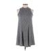 Hollister Casual Dress - A-Line Mock Sleeveless: Gray Solid Dresses - Women's Size X-Small