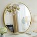 Everly Quinn Hermien Mirror Metal in Yellow | 24 H x 24 W x 0.7 D in | Wayfair F035D6918CBE48A890061B56DEB52228