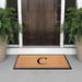 Eider & Ivory™ Rehobeth & Coir Heavy Weight Large Outdoor Durable Monogrammed Doormat 24"X48" 48.0 H x 24.0 W x 1.0 D in Coir/ in Beige | Wayfair