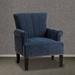 Armchair - Red Barrel Studio® Modern Accent Armchair w/ Tufted Back & Wood Legs For Living Room. Polyester in Blue/Navy | Wayfair