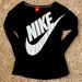 Nike Tops | Euc Wide Neck Nike Long Sleeve Tee | Color: Black/White | Size: Xs