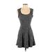 Silence and Noise Casual Dress - A-Line: Gray Hearts Dresses - Women's Size X-Small