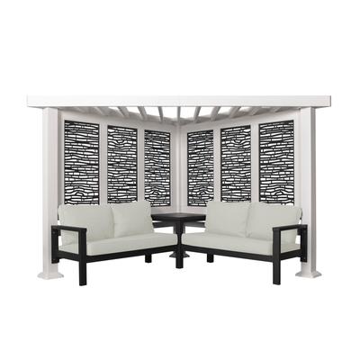 Backyard Discovery Ridgedale 12x8 Steel Cabana Corner Pergola, Seating