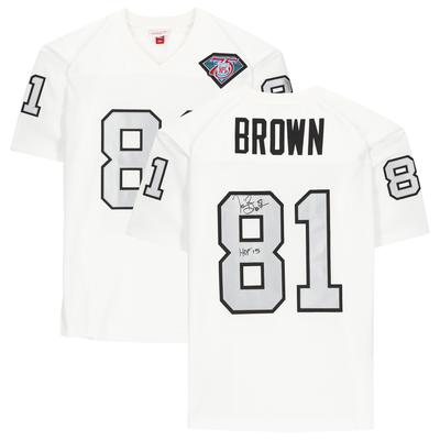 Tim Brown Oakland Raiders Autographed Mitchell & Ness NFL 75th Anniversary Authentic Jersey with ''HOF 2015'' Inscription