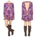 Free People Dresses | Free People Berry Purple Floral Open Back Tunic Printed Flowy Mini Dress | Color: Pink/Purple | Size: M