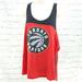 Adidas Tops | Adidas Womens Red Black Toronto Raptors Basketball Pullover Split Tank Top Sz L | Color: Black/Red | Size: L