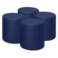 Logan Round Vinyl Ottoman (Set of 4)- Naval Blue - Regency N6262NB4PK