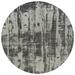 Shahbanu Rugs Charcoal Black Tone On Tone Modern Design Jacquard Hand Loomed Wool and Plant Based Silk Round Rug (12' x 12')