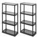 Gracious Living 4 Shelf Fixed Height Solid Light Duty Storage Unit, Black 2 Pack - N/A