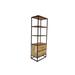 Porter Designs Delancy Industrial Solid Mango Wood Bookcase w/Drawers, Brown