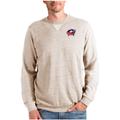 Men's Antigua Oatmeal Columbus Blue Jackets Reward Crewneck Pullover Sweatshirt