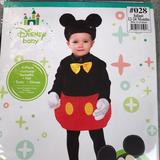 Disney Costumes | Disney Baby Mickey Mouse Kids Costume! New! | Color: Black/Red | Size: Infant 12-24 Months