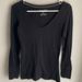 American Eagle Outfitters Tops | American Eagle Outfitters Black V-Neck Long Sleeve Tee- M/M | Color: Black | Size: M