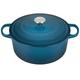 Le Creuset Signature Enamelled Cast Iron Round Casserole Dish With Lid, 28 cm, 6.7 Litre, Deep Teal, 21177286422430