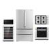 Cosmo 5 Piece Kitchen Package w/ French Door Refrigerator & 30" Gas Cooktop & Wall Oven | 69.88 H x 35.6 W x 29 D in | Wayfair COS-5PKG-326