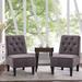 Accent Chair - Red Barrel Studio® Tufted Upholstered Armless Accent Chair Set Of 2 Velvet in Gray | 34.2 H x 22 W x 25.4 D in | Wayfair