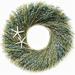 The Holiday Aisle® Dried Avena & Starfish 22" Wreath Shell in Blue/Green/White | 22 H x 22 W x 5 D in | Wayfair EA7634DEE9ED452BB44F653B2A5B1A3A