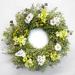 The Holiday Aisle® 22" Wreath Silk in Green/White/Yellow | 22 H x 22 W x 5 D in | Wayfair 01F80CE62BC24BDBB28CA09746217041