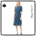 Kate Spade Dresses | Kate Spade Ny Women’s Whimsical Floral Blaire Midi Dress, Dark Peacock | Color: Blue | Size: Various