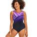 Plus Size Women's Chlorine Resistant High Neck One Piece Swimsuit by Swimsuits For All in Beach Rose (Size 32)