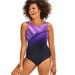 Plus Size Women's Chlorine Resistant High Neck One Piece Swimsuit by Swimsuits For All in Beach Rose (Size 30)