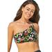 Plus Size Women's Virtuoso One Shoulder Bikini Top by Swimsuits For All in Dark Tropical (Size 14)
