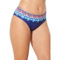 Plus Size Women's Hipster Swim Brief by Swimsuits For All in Blue Boho (Size 14)