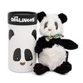 Les Déglingos - Kleiner Simply Rotos Panda in Schachtel – Schwarz – Plüsch, ultraweich, Geschenkidee – verwendbar ab Geburt – 22 cm