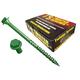 HexDrive from Twister Screws patented self drilling Hex Head Wood Screw ultra sharp, Low Driving Torque (100, 125mm With 8mm Nut Driver, Green)